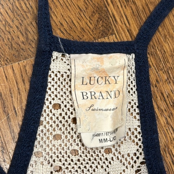 Lucky Brand Women’s Romper Blue and White Size M/L - Picture 2 of 4